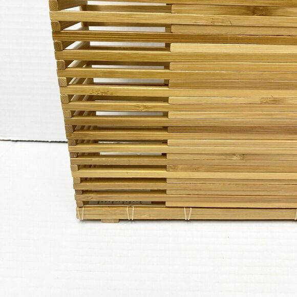 C&C California Bamboo Wooden Rectangle Handbag Summer Beach Picnic Boho Fun - Picture 13 of 15